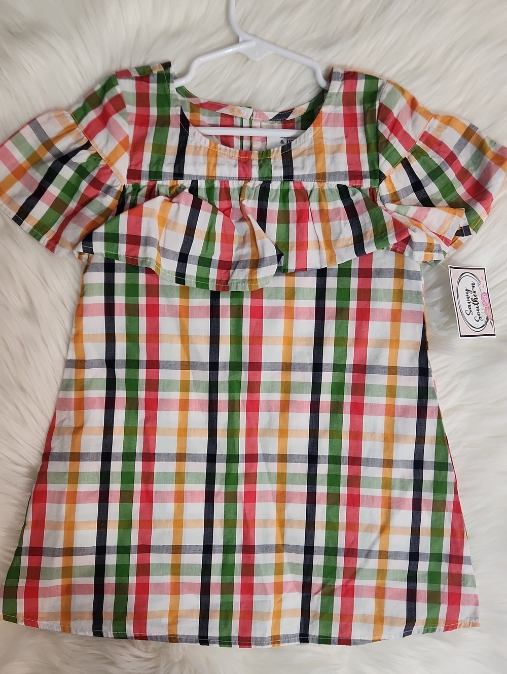 Ruffle Plaid Dress - Multicolor - Brand: Crown & Ivy - Girls Size: 3T